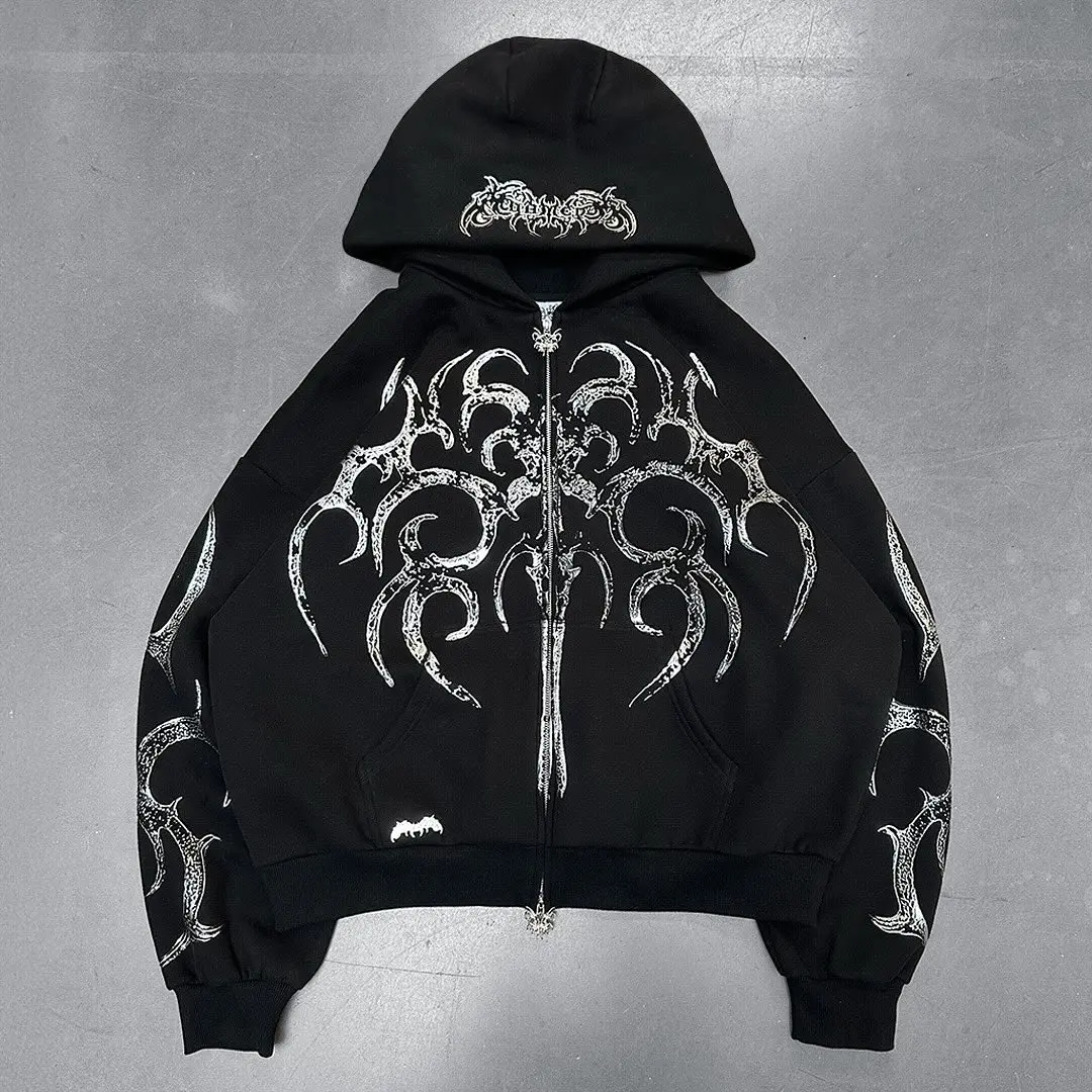 Streetwear Sportswear Two Piece Set Mens Womens Hip Hop Rock Print Oversized Hoodie Sweatshirt Harajuku Retro Casual Sweatpants 2