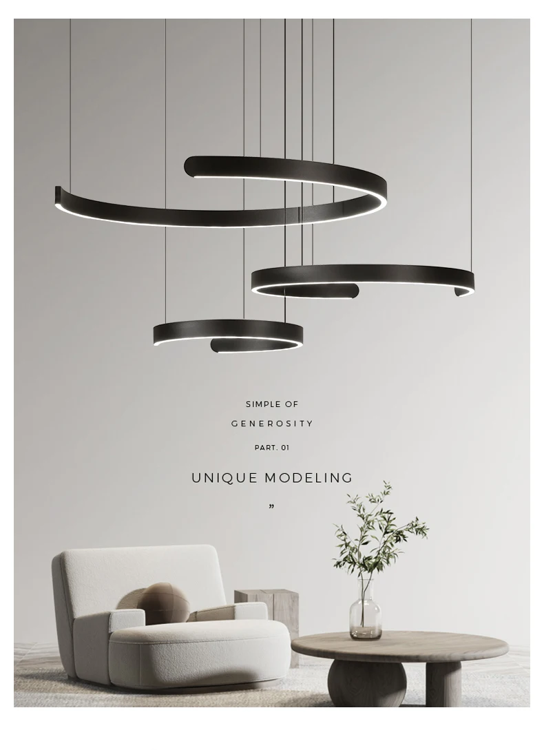 Modern Salon Design Ring Ceiling Chandelier image 16