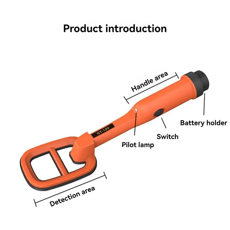 VVNB-GT120 Handheld Diving Metal Detector Pinpointer Pointer Probe Waterproof Metal Pinpointing 4.2Inch Search Coil