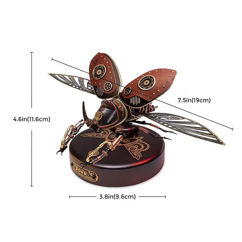 

Robotime Rokr MI01 Plastic Rhinoceros Beetle Model Gift Toys Assembly Difficult Handmade DIY 3D Puzzles For Adults