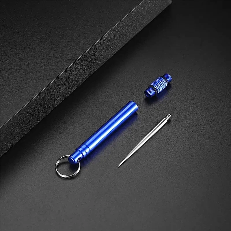 4 Cure-dents Réutilisables En Titane Avec Porte-clés - Télescopiques, Acier Inoxydable - Pour Pique-nique, Voyage, EDC - 6