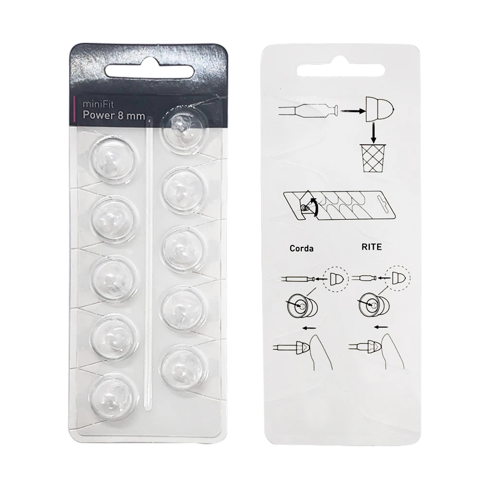 Oticon Hearing aid Pack of 10pcs miniFit Power 6mm 8mm 10mm 12mm Ear Tip Double Dome for Oticon Mini RITE Hearing Aids