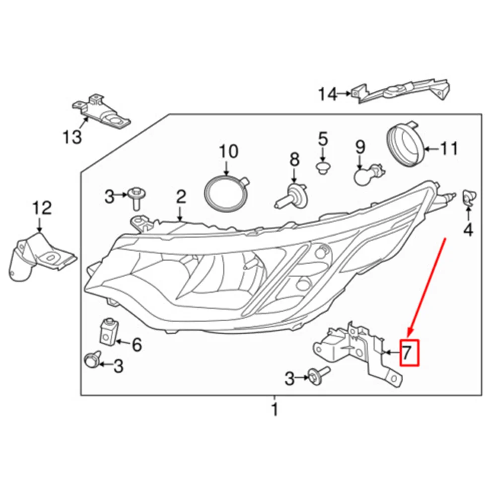 Car Front Headlamp Headlight Mounting Bracket 1Pcs For Land Rover Discovery 5 2015-LR086097 LR086096 Left/Right