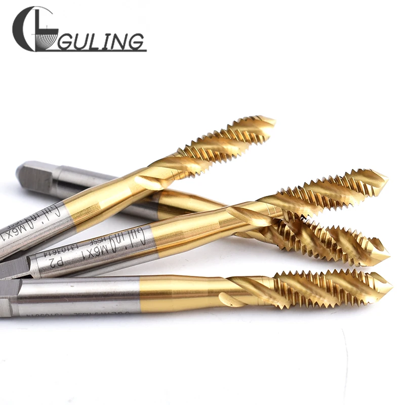 

GULING HSSE-M35 JIS Standard With Tin Coating Spiral Fluted Tap M3 M3.5 M4 M4.5 M5 M5.5 M6 M7 M8 M9 Machine Screw Thread Taps