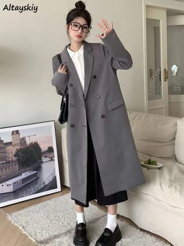 

Пиджаки женские в стиле преппи, повседневные однотонные элегантные пиджаки в американском ретро стиле, универсальные мешковатые нежные классические женские модные уличные