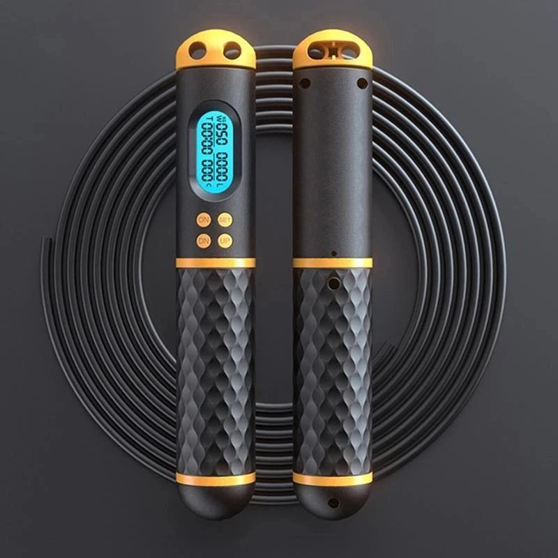 2 In 1 Skipping Rope Digital Counter Professional Ball Bearings Non-slip Handles Jumps Calorie Count