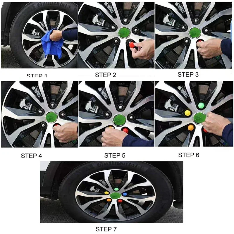 Car Wheel Nut Caps Screw Caps Auto Accessories 20Pcs 17/19/21mm