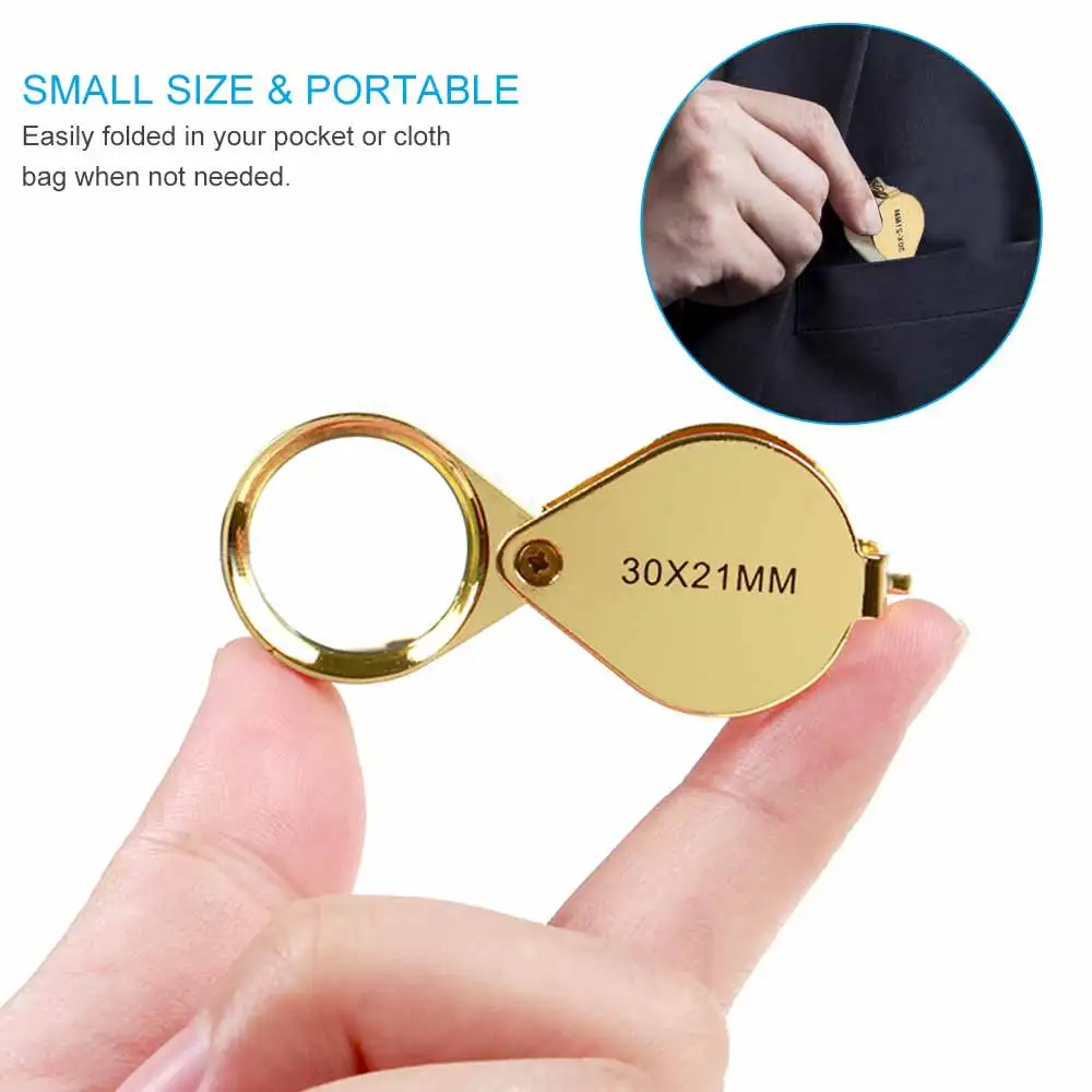 Metal Jewelry Magnifying Glass Jewelers Eye Tool Jewellery Folding Loupe Glass Lens Magnifying Triplet Jewelry Diamond jewelry magnifier jewelry magnifying glass magnifying glass