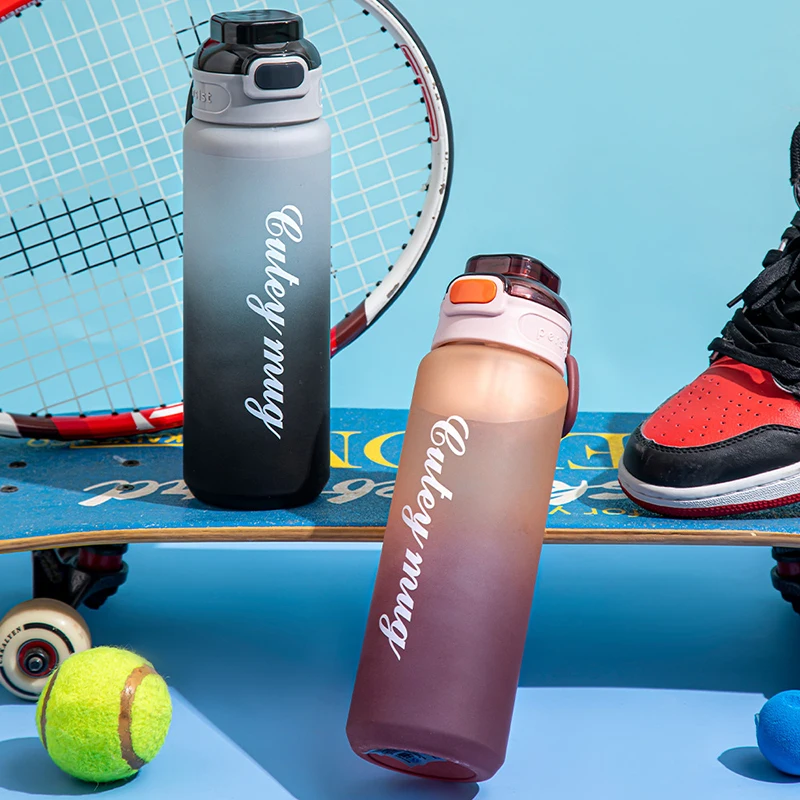 1000ML Water Bottle Large-Capacity Fitness Bottle Boys Summer Portable High-Temperature Gradient Water Fall Sports Cup