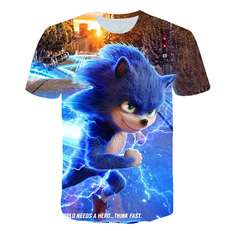 t-shirt for kid girl	 2022 Summer Children 3D Cartoon Super Sonic T-shirt for Boy Casual 3D Printing Boys Fashion sonic T Shirt Kids 4-14 year shirt baby cotton t shirts	