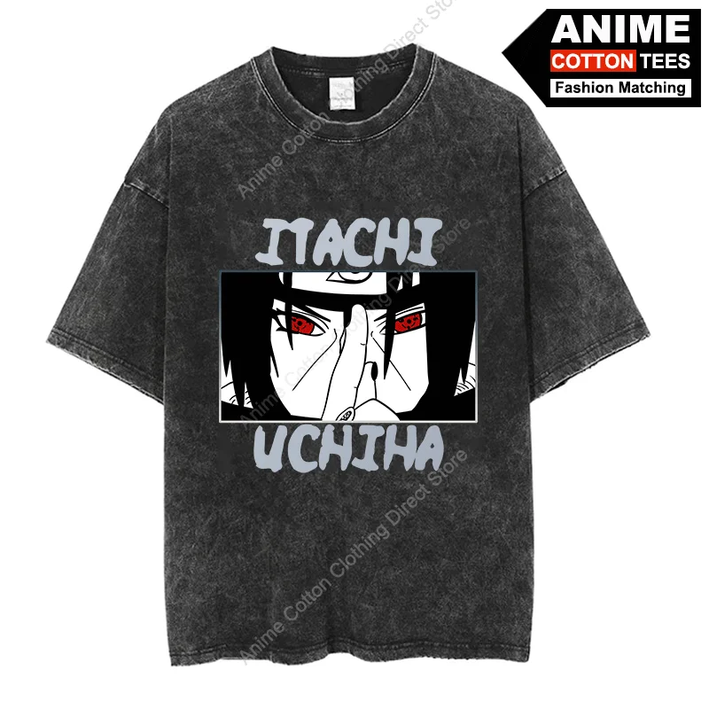 Uchiha Itachi T Shirt Japanese Anime Naruto Print T-shirt y2k Harajuku Unisex Hip Hop Streetwear Cotton Vintage Oversized Tees