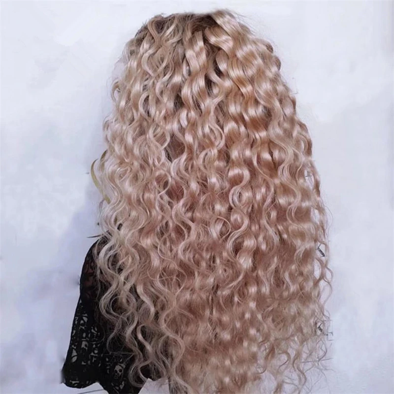 Curly Synthetic Wig Honey Golden Blonde Lace Front Free style Glueless Pre Plucked Hairline for Women Cosplay Futura