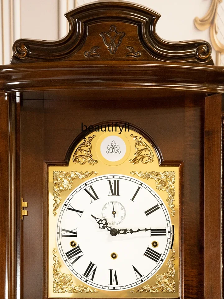 Hermle レトロ木製置時計 German Hermle the Grandfather Clock Living Room Gold