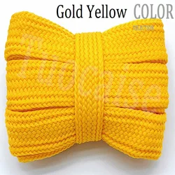 Premium 20mm Thick Flat Colored Soft Shoelaces - 120cm (12 Gold Yellow)