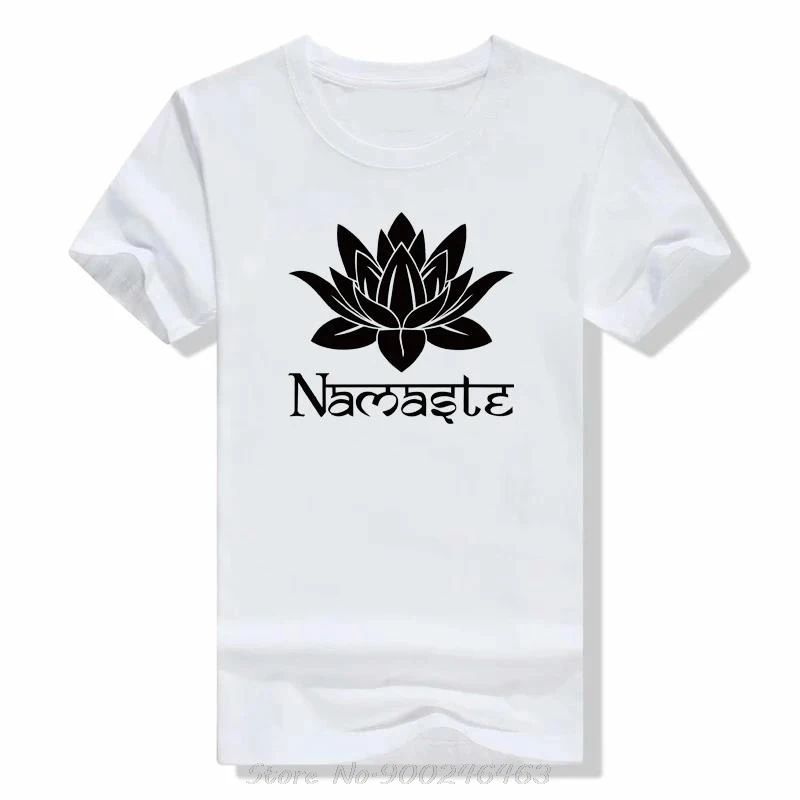 Cartoon Lotus Yoga Meditation Namasle T-shirt Mode Übergroßen Kurzarm T Shirt Oansatz Streetwear Männer Baumwolle T-shirt – Detail 3