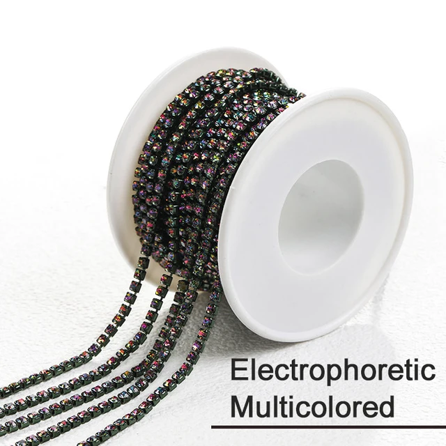 XiChuan 1 Yard 10 Colors Claw Rhinestone SS6 SS8 Crystal Tassel Diy Clothes Earring Accessories Beads Diamond Rhinestone Chain Multicolored Elec