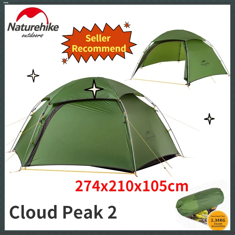 Naturehike Cloud Peak 2 Green 2 person 4 season Tent BNWT Shipped from UK 