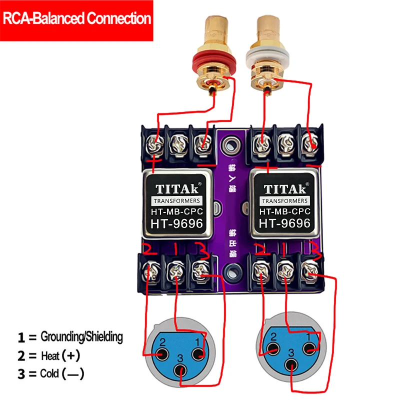 Description Picture 3 of itemBalanced and Unbalanced Conversion Audio Isolator HT-9696 Permalloy Audio Isolation Transformer 600:600 20Hz-20KHz