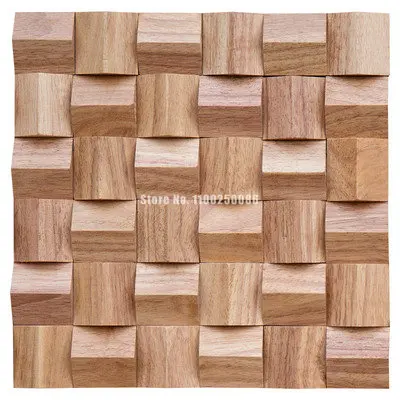 thumbnail image 1 of Panel acústico de mosaico difusor de revestimiento de pared de madera 3D para decoración de pared de sala de vídeo, TV, música estéreo HIFI, restaurante, tienda de arte, 1 of 5