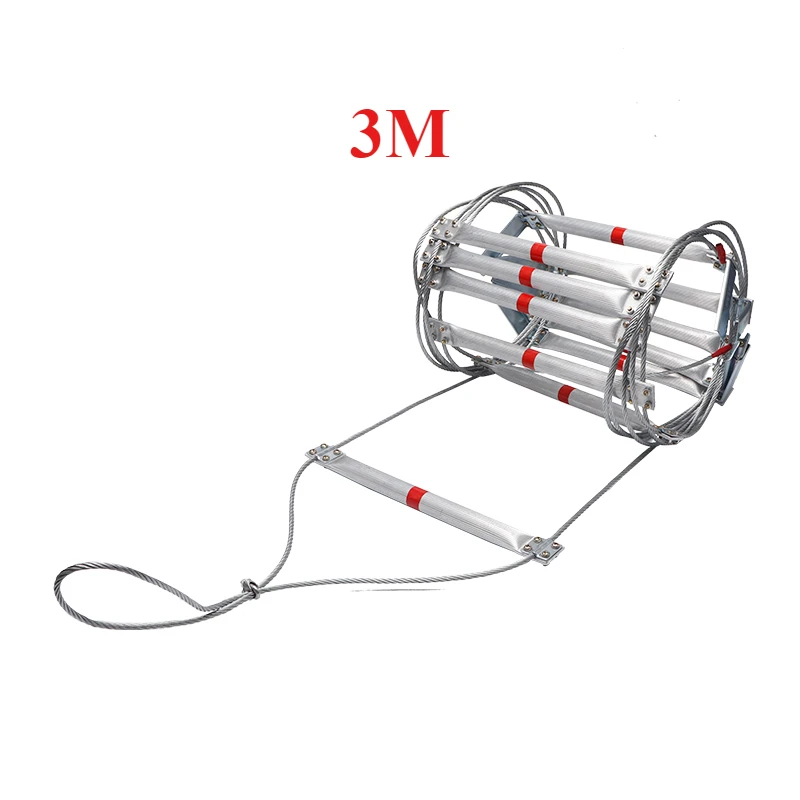 3M Soft Rope Ladder Household Wire Rope Aluminum Alloy Ladder Construction Operation Soft