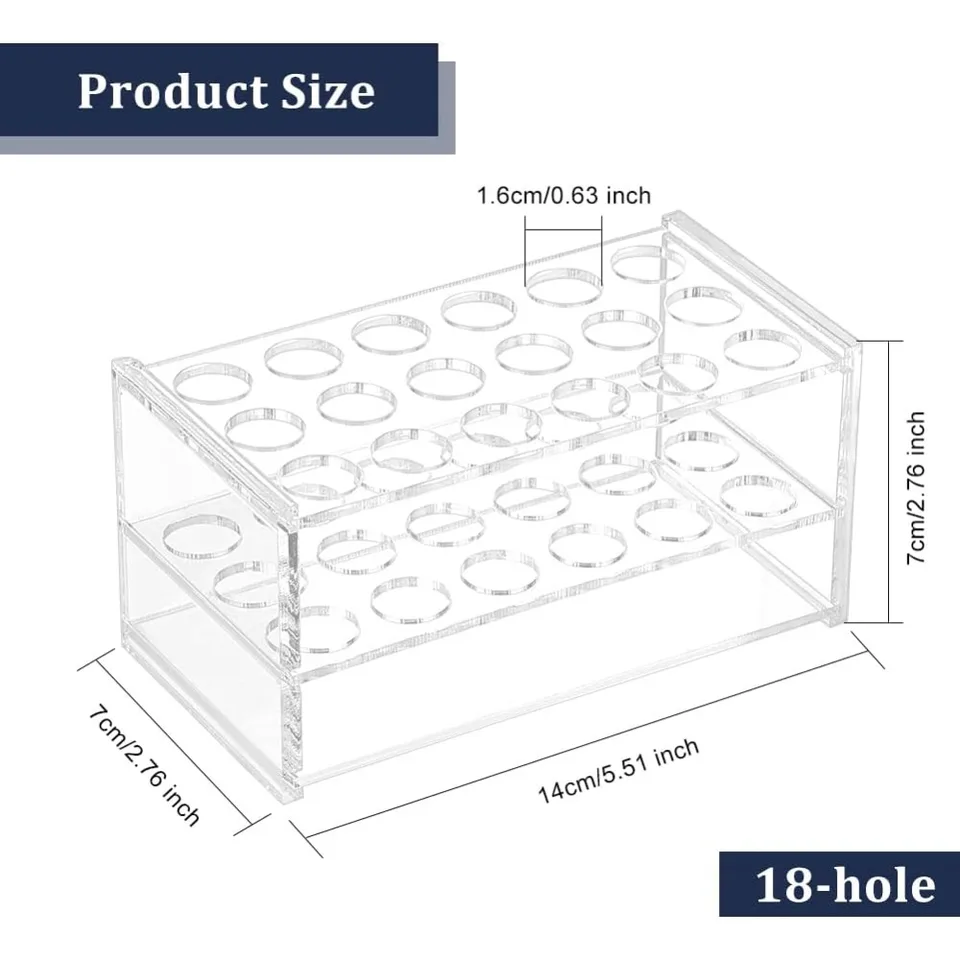 Cinnvoice 2 Pcs Acrylic Test Tube Holder Rack 12 Sockets 18ml Test Tube - View #9