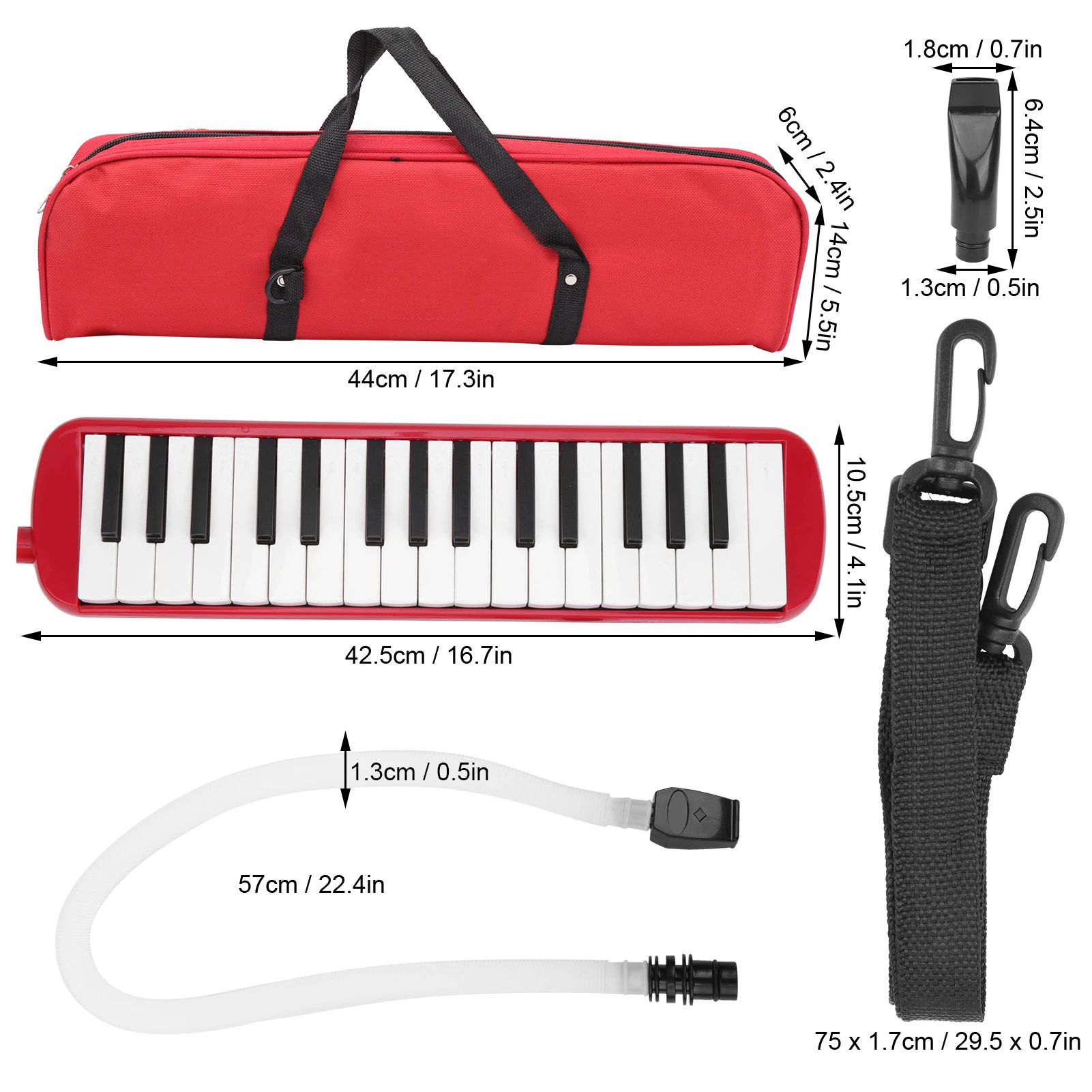 【HOT】IRIN Melodica 32 Key Wind Musical Instrument Suitable for Beginner Practice Bag Musical Instrument