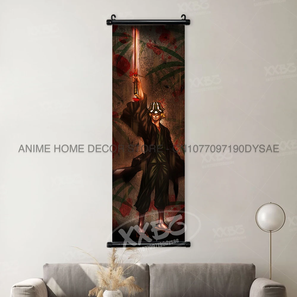 Bleach Anime Art Scroll: Ichigo & Orihime Decorative Wall Hanging
