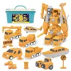 Magnetic Deformation Robot Engineering Car Excavator Mixer Truck Children's Multi-functional Combination Transform Robot Toy