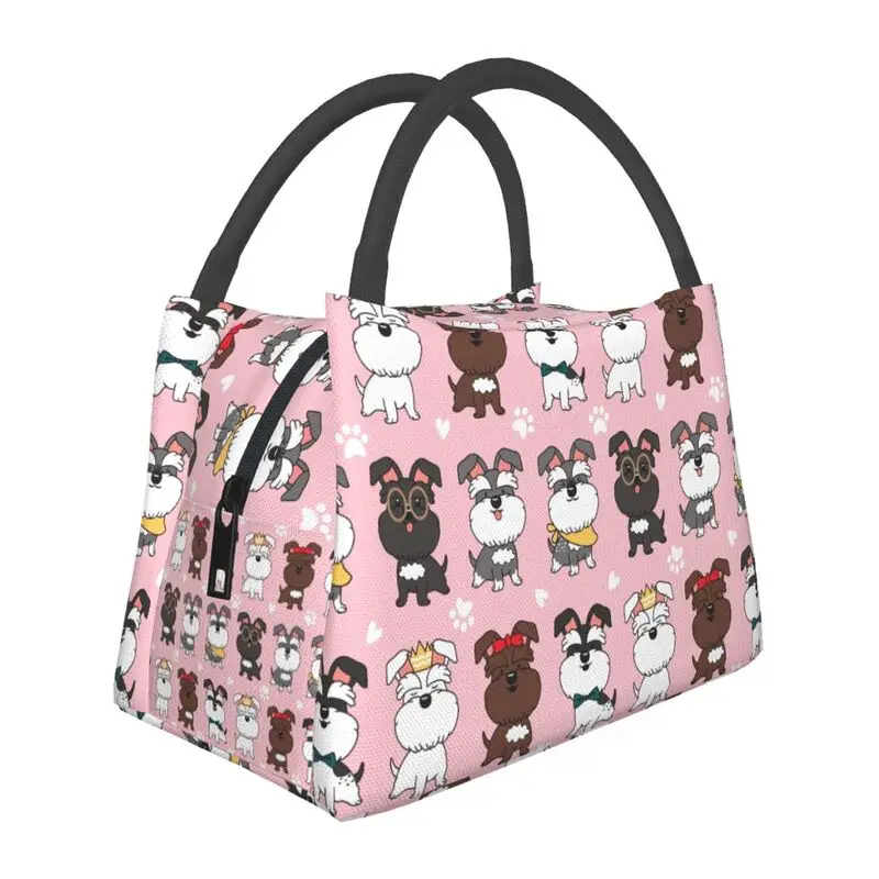 

Kawaii Fashion Miniature Schnauzer Dogs Insulated Lunch Bag for Outdoor Picnic Animal Resuable Cooler Thermal Lunch Box Women