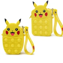 

Pokemon Pikachu Coin Purse Pop It Fidget Toys Push Bubble Simple Dimple Squishy Sensory Decompression Anti Stress Squeeze Toys