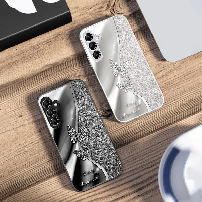 Golden Butterfly Glass Phone Case