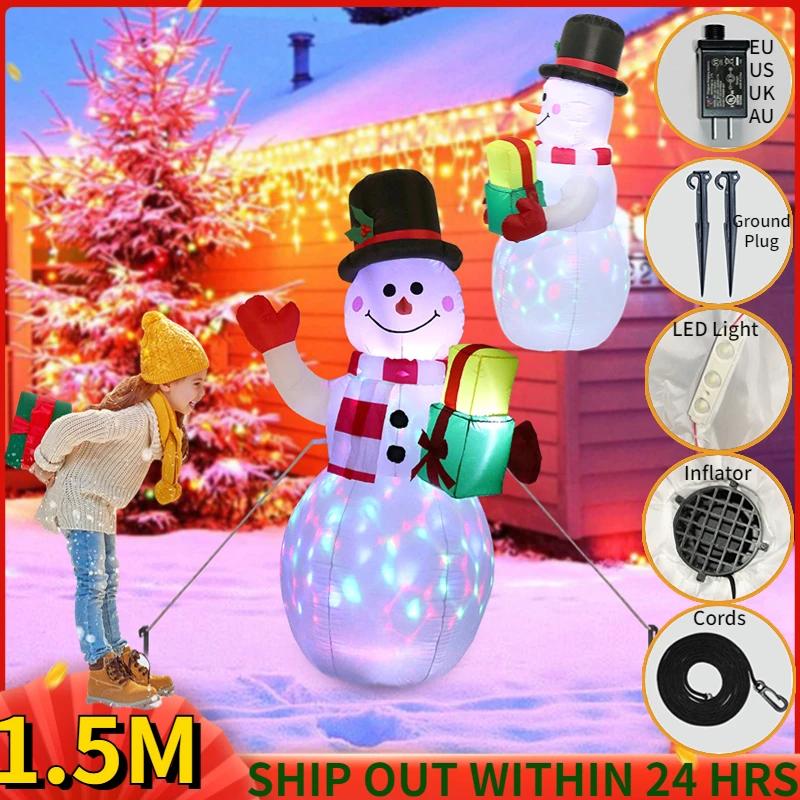 Giant Snowman with LED Light Christmas Inflatable Outdoor Toys New ...