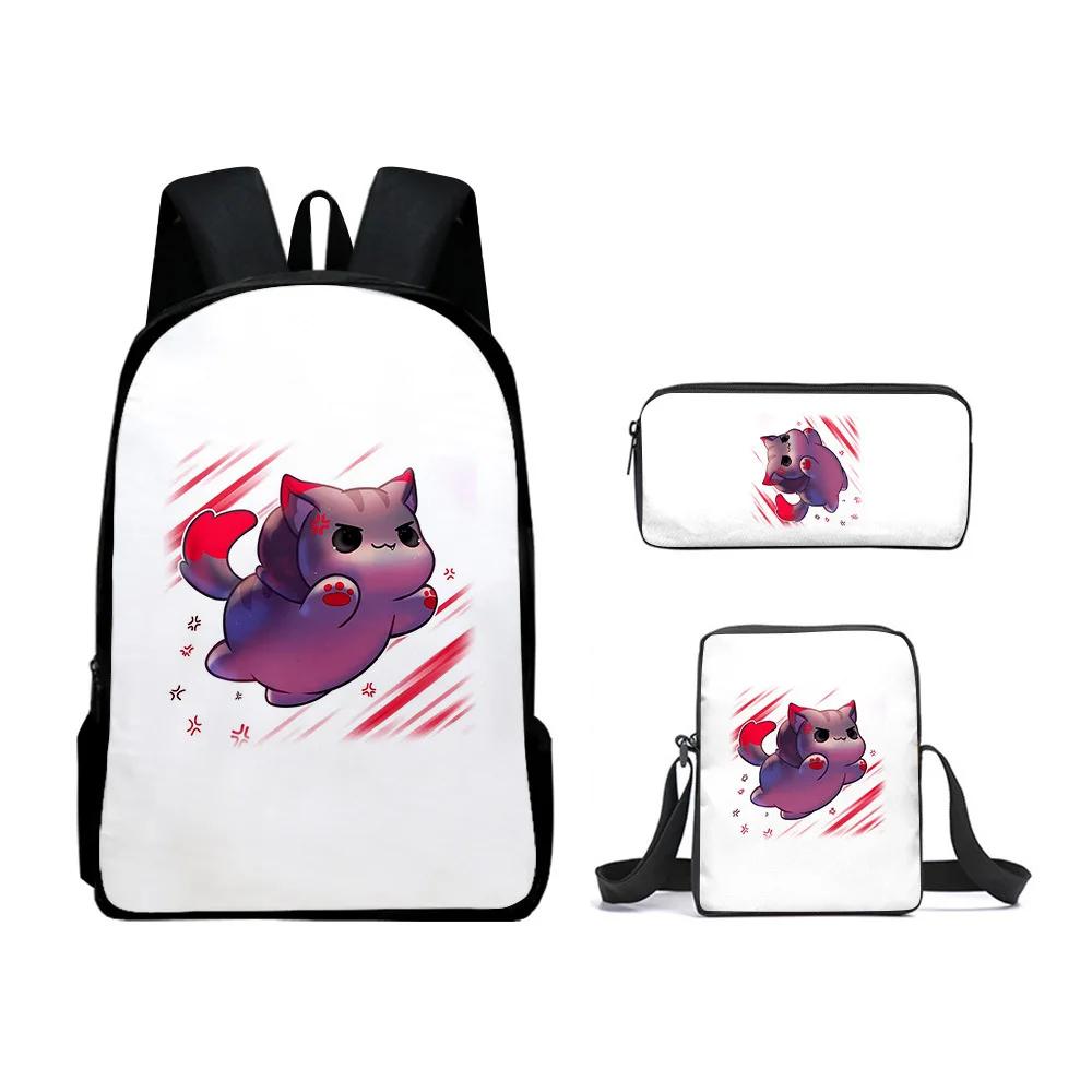 Classic Popular Trendy aphmau 3D Print 3pcs/Set pupil School Bags Laptop Daypack Backpack Inclined shoulder bag Pencil Case
