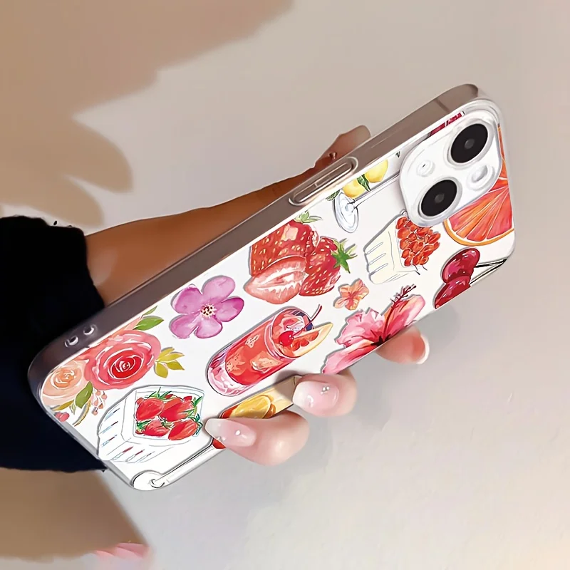Floral Fruit Beverage Soft Transparent Phone Case Cover