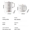 800ml Folded Electric Kettle Portable Cooking Pot Multicooker Travel Kettles TeaPot Heating Cup 304 Stainless Steel Slow Cooker 6