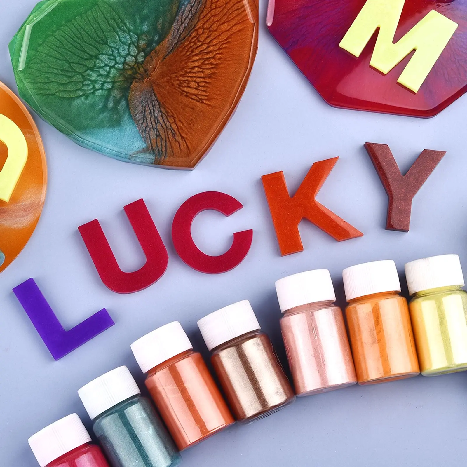 Mica Powder Pigment Epoxy Resin Pigment Candle Dyes Pigment Pearl Powder 10g Pearlescent Mica Powder 24 Color DIY Handmade Candle Crafts Jewelry Making