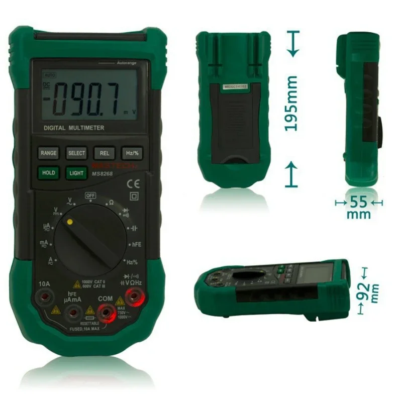 MASTECH MS8268 Auto Range Digital Multimeter AC/DC Voltage Tester ohm Frequency Capacitance Meter diode test