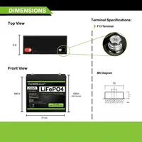 Batterie LiFePO4 12V, 20ah, 30a, BMS, plus de 6000 Cycles pour le stockage d'énergie solaire, vélo électrique, Support d'alimentation extérieur, connexion série 3