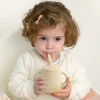 1PCS Two Lids Baby Silicone Straw Cup BPA Free Portable Storage Snack Container Feeding Cup Kids Learning Drink Cup Baby Stuff 6