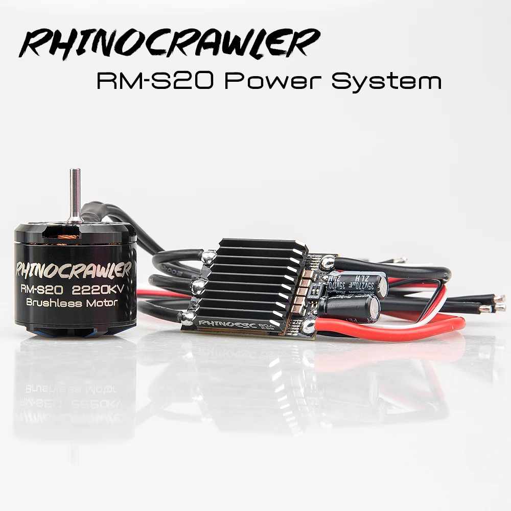 RHINOESC 40A-S12 80A-S20 AM32 RC Car Upgrade Parts RC Crawler ESC Brushless Motor Porwer Systm For 1/10 TRX4 SCX10 MOA Shafty Truck