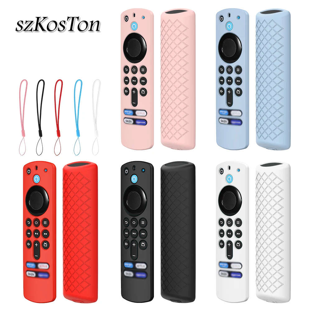 Silicone Remote Cover for fire TV Stick 4K Controller Anti-drop Dustproof Tv Remote Case Shell with Lanyard