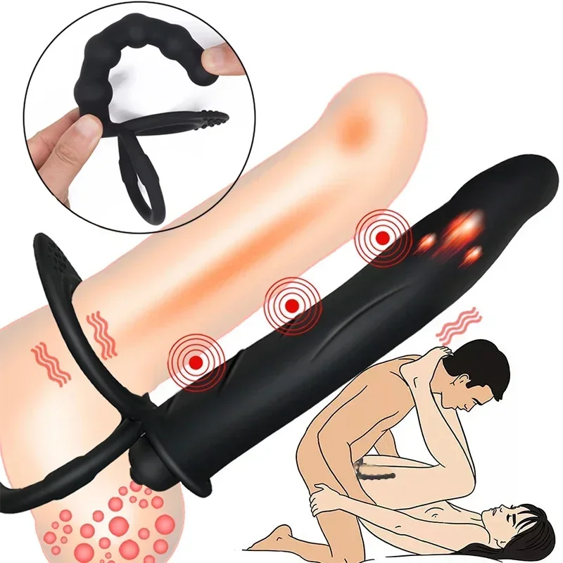 Sex Toys Double Penetration Silicone Dildo Vibrator Strap on Penis Butt Plug G Spot Prostate Massager for Couples