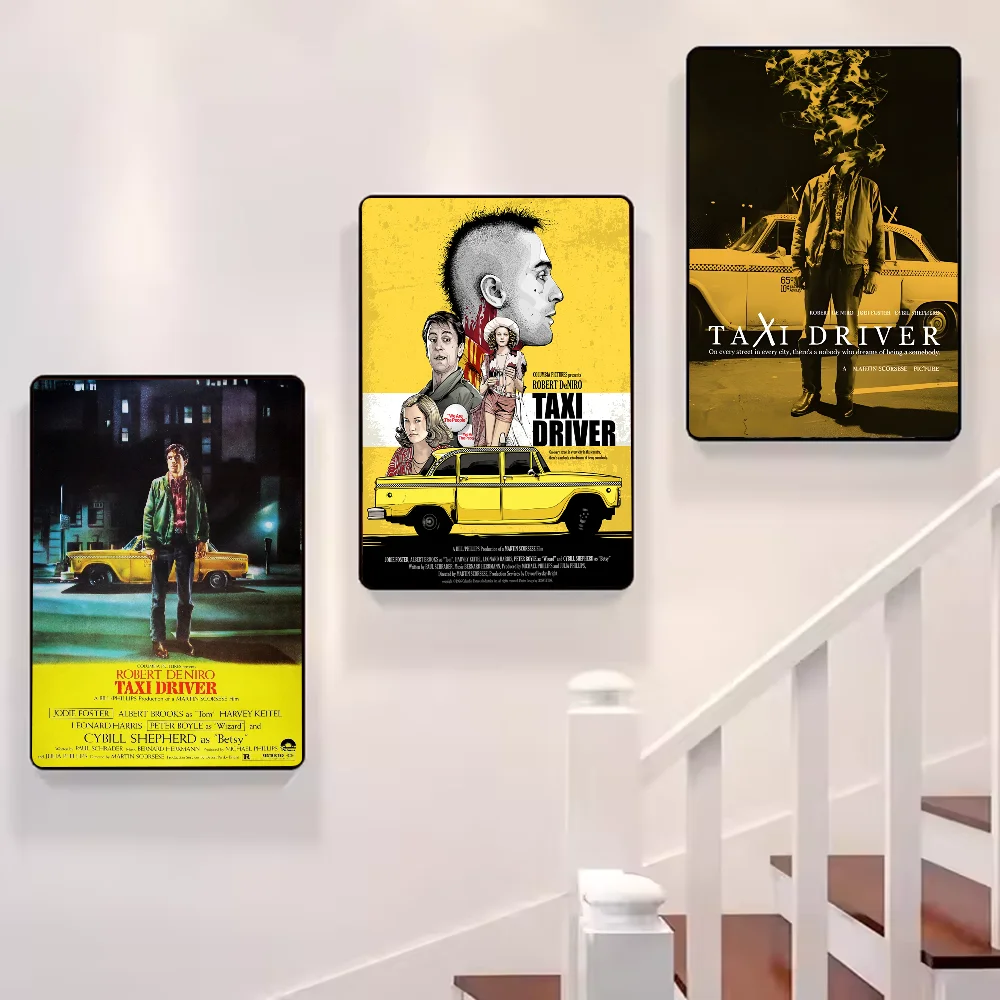 ملصق أفلام إثارة الجريمة لسائقي الأجرة HD جدار لزج فني مقاوم للماء لغرفة المعيشة وغرفة النوم والديكور الجمالي