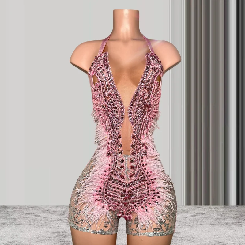 

Halter See Through Women African Cocktail Dresses Beaded Birthday Party Gowns Pink Short Black Girl Prom Dresses Homecoming