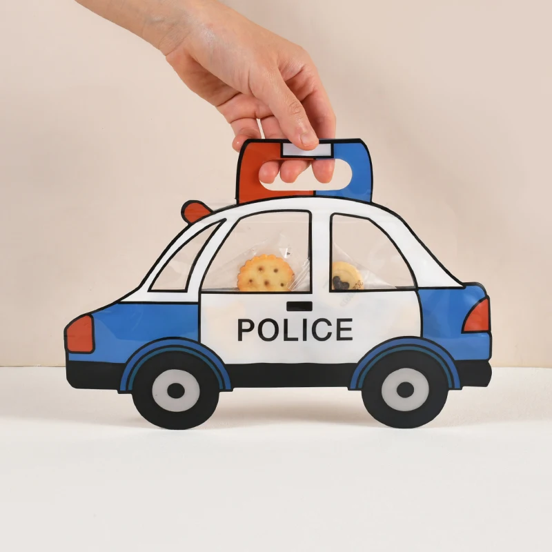 5/10/20Pcs Lkw Bagger Süßigkeiten Geschenk Tasche Polizei Auto Bau Cookie Snack Zipper Taschen Kinder Geburtstag party Decor Liefert