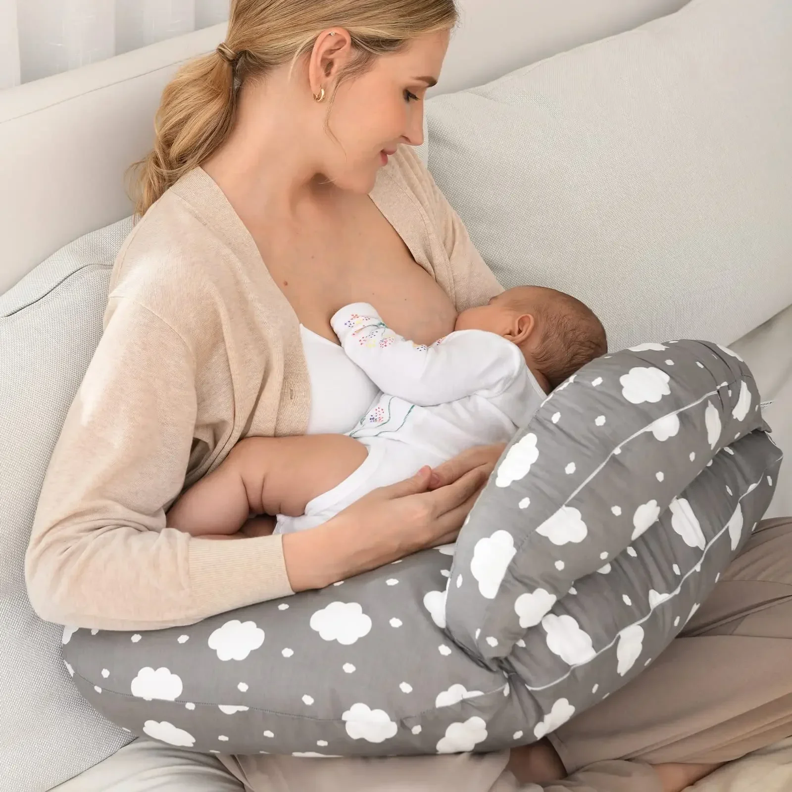 Ergonomic Baby Nursing Pillow Cover 