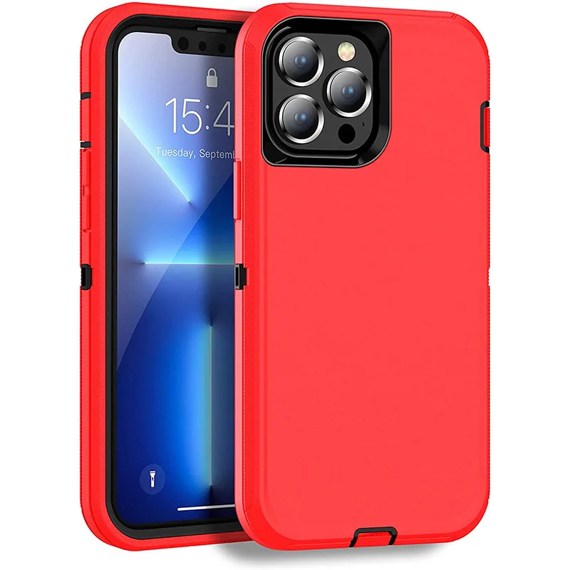 thumbnail image 1 of Defender Case for iPhone 15 14 13 12 11 Pro Max Plus Mini XR X XS Max 6 6s 7 8 Plus SE 2020 Hybrid Heavy Shockproof Cover Box, 1 of 5