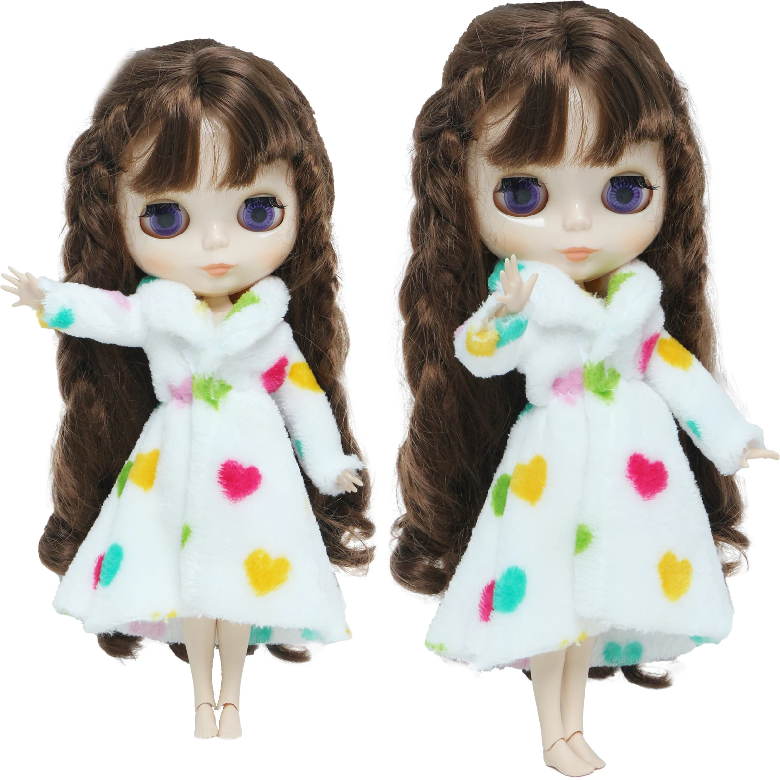 Plush Doll Accessories Barbie Doll Clothes Doll Clothes Accessories Doll Clothes Doll Accessories 1 Set Doll Coat Winter Robe Warm Fuzzy BathRobe Cute Clothes For 30cm Girl Doll 11.5 Inch Toy Accessories Toys Lot Color