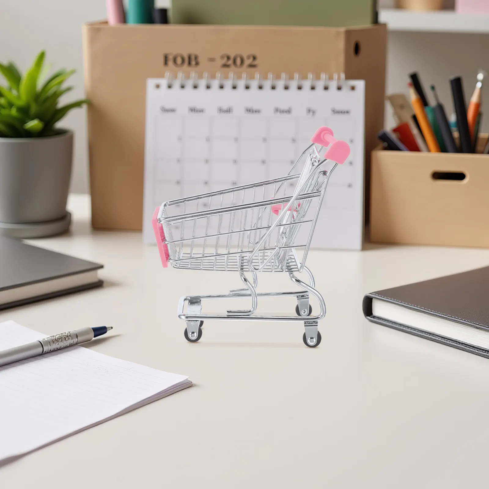 미니 쇼핑 카트 금속 식료품 바구니 컴팩트 사이즈 부드러운 바퀴 사무실 및 가정용 정리함