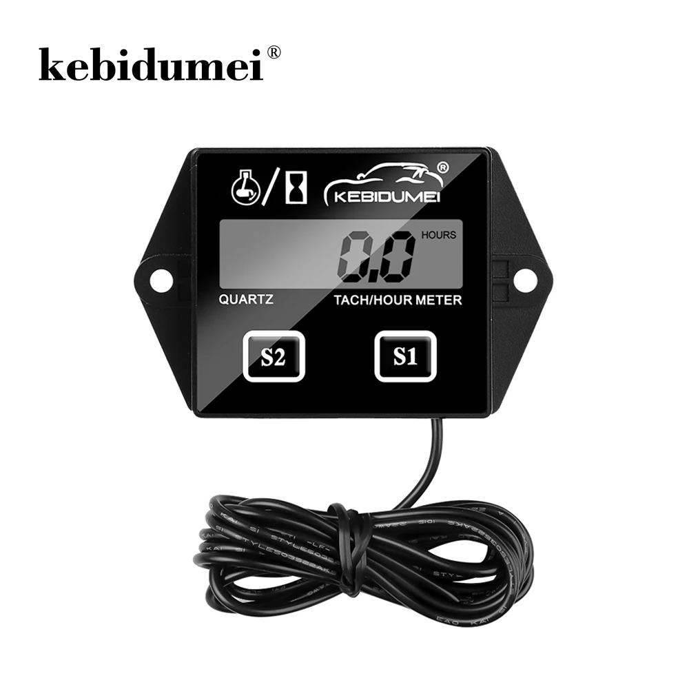 Digital Engine Tach Hour Meter Tachometer Gauge Engine RPM LCD Display For Motorcycle Motor Stroke Car Boat tachometer gauge engine tachometer tachometer meter engine hour meter